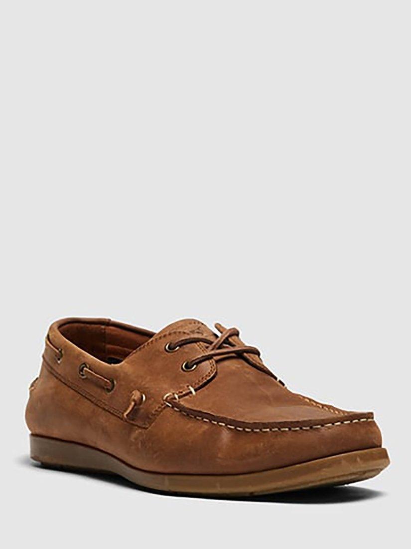 Product image 2 of 6, which shows Rodd & Gunn Gordons Bay Burnished Leather Boat Shoes, Birch, 6