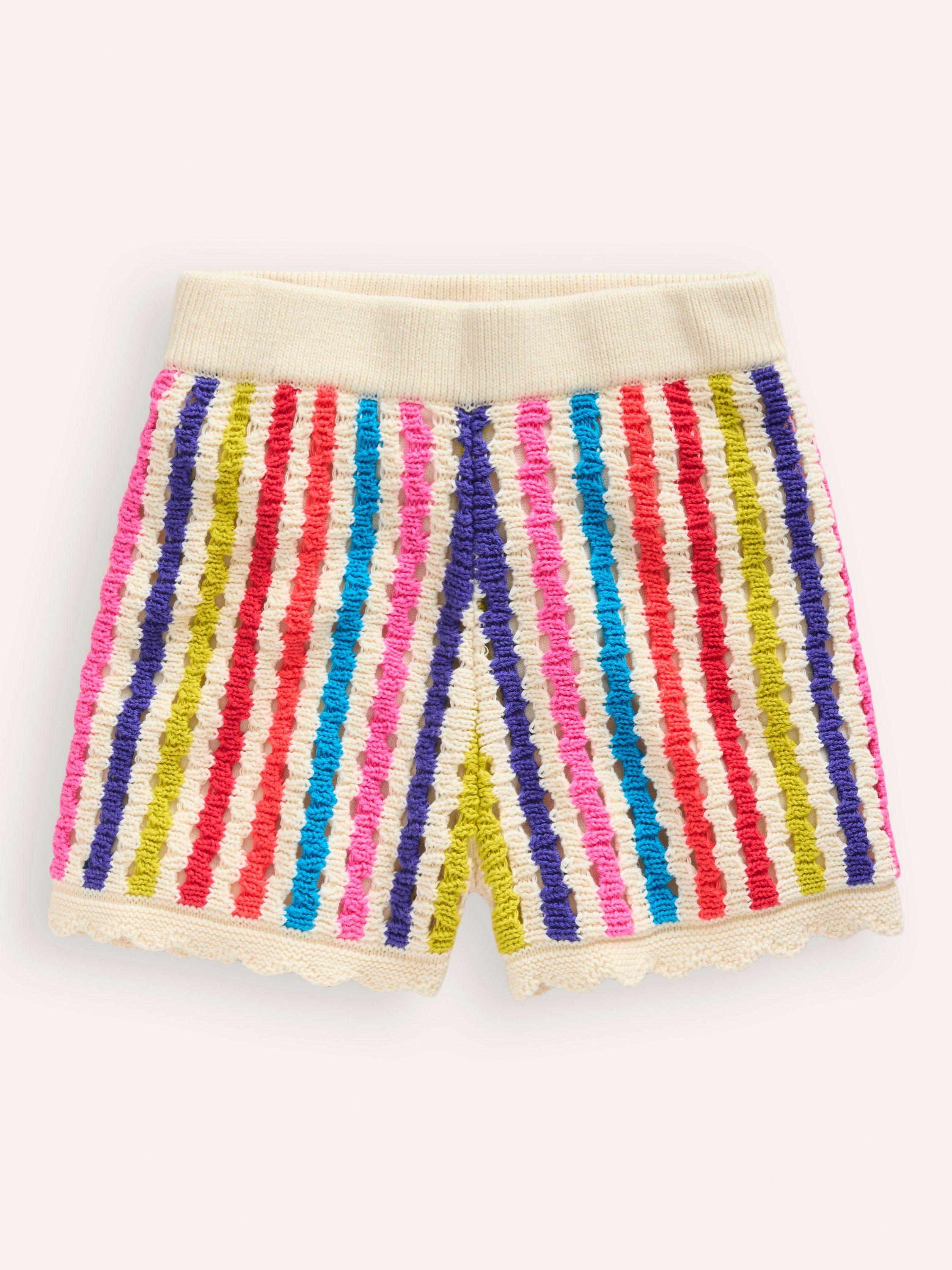 Mini Boden Kids' Stripe Knitted Shorts, Multi