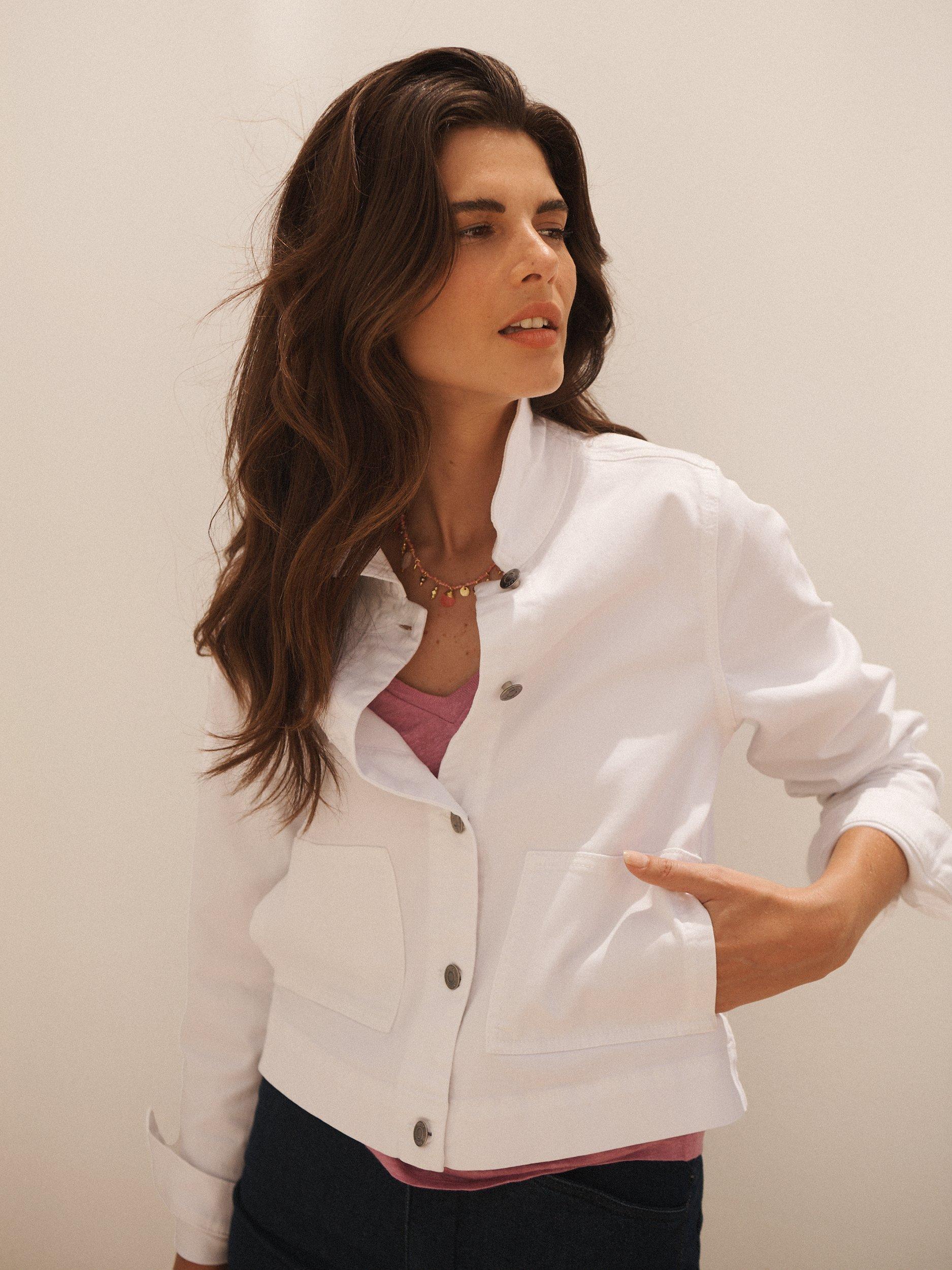 Product image 4 of 7, which shows NRBY Etta Cotton Blend Jacket, White, XS