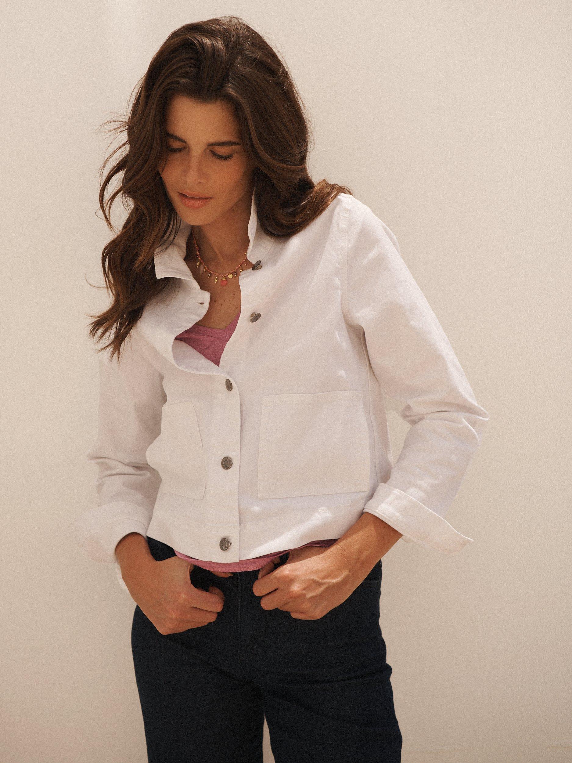 Product image 6 of 7, which shows NRBY Etta Cotton Blend Jacket, White, XS