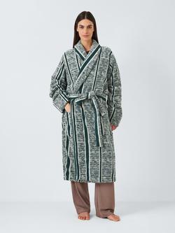 John Lewis X Collagerie Ikat Unisex Bath Robe, Leaf Green