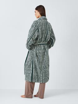 John Lewis X Collagerie Ikat Unisex Bath Robe - view 2, Leaf Green