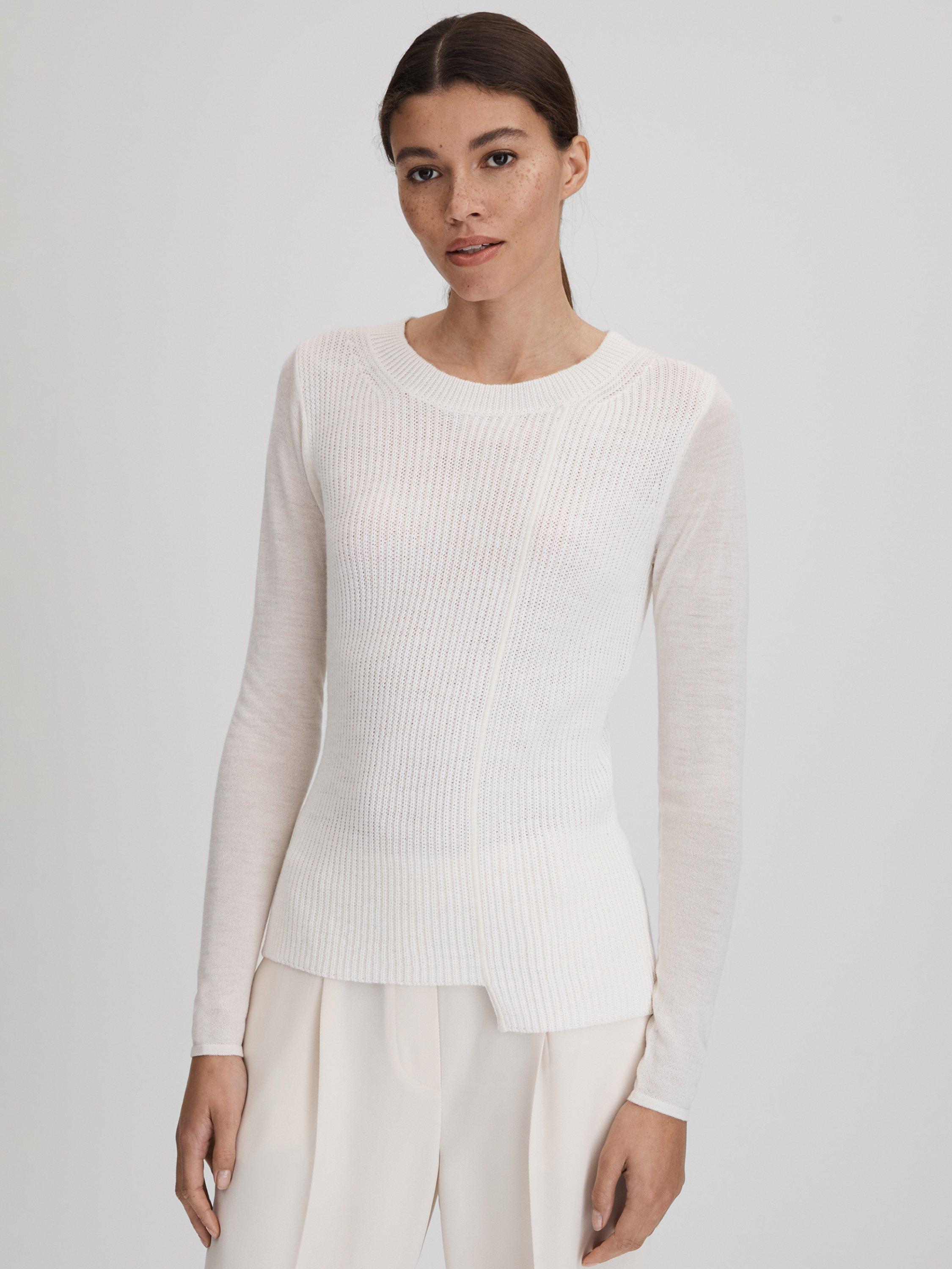 Reiss Hazel Wool Blend Jumper, Ivory