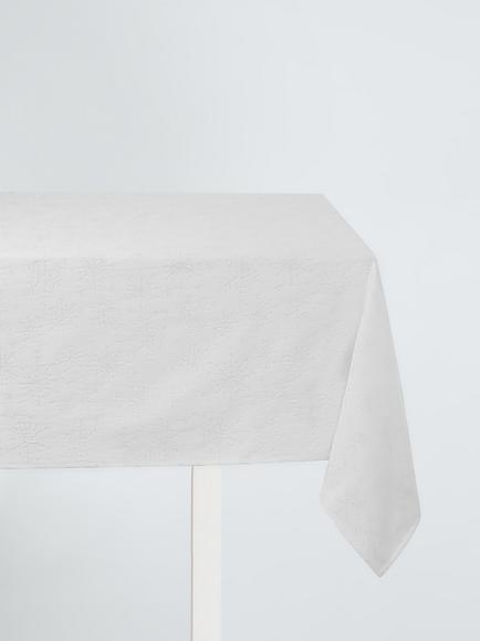 John Lewis Snowflake Woven Tablecloth, Silver, Silver