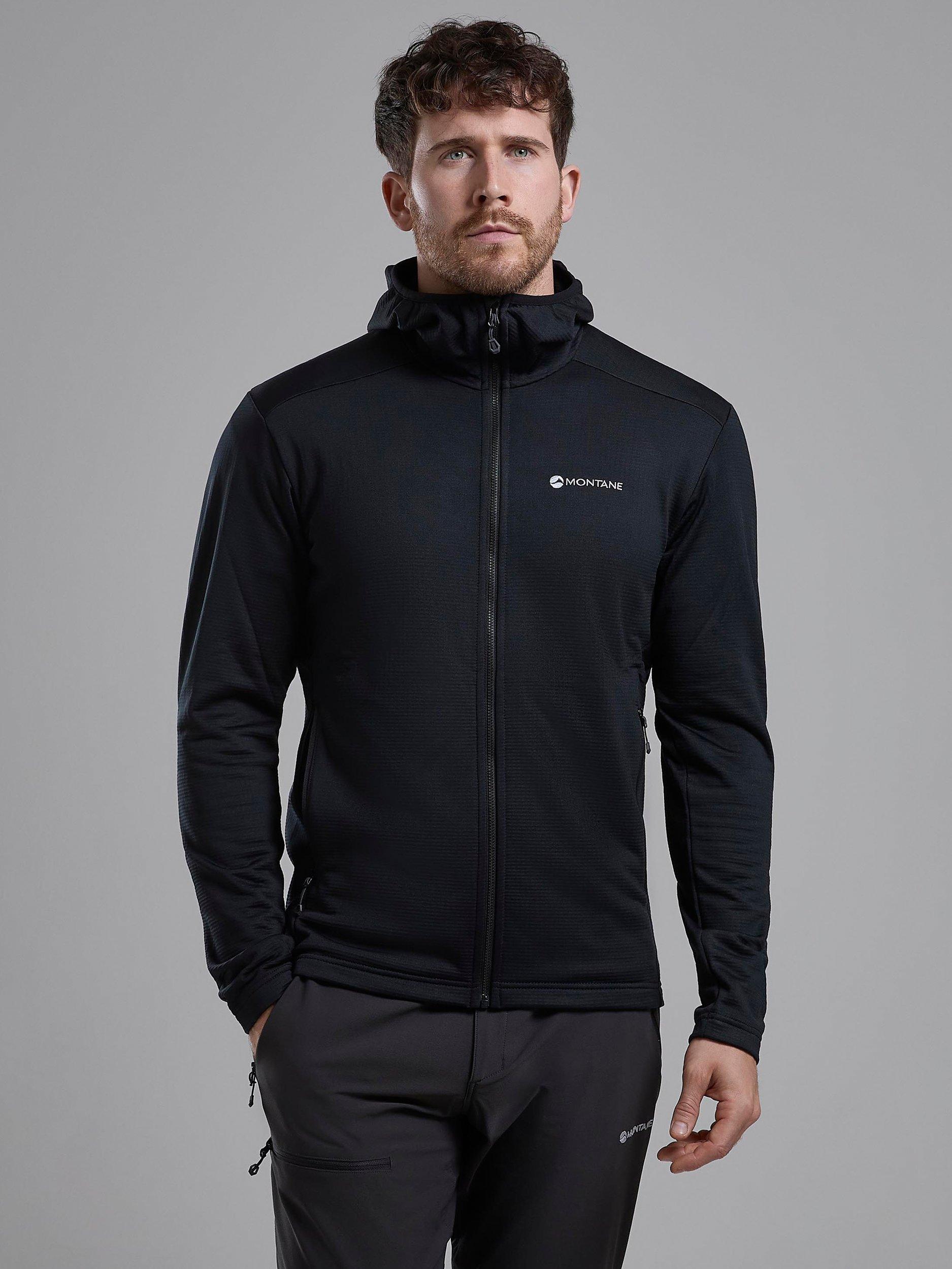 Product image 1 of 6, which shows Montane Protium Lightweight Breathable Zipped Hoodie, Black, S