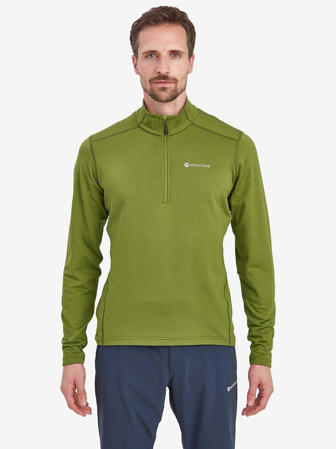 Product image 1 of 5, which shows Montane Protium Lightweight Breathable Half Zip Pull On, Alder Green, S