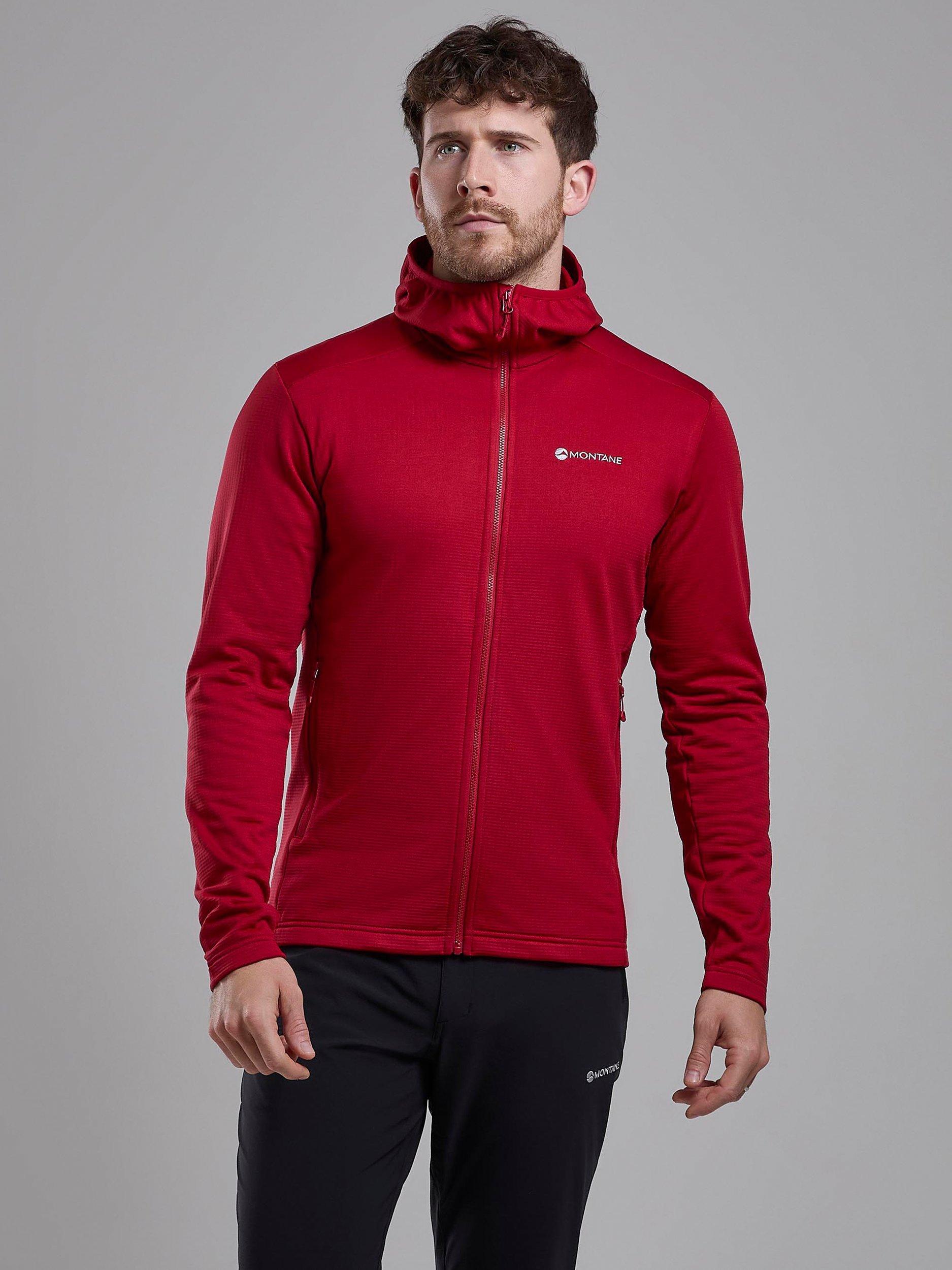 Product image 1 of 6, which shows Montane Protium Lightweight Breathable Zipped Hoodie, Acer Red, S