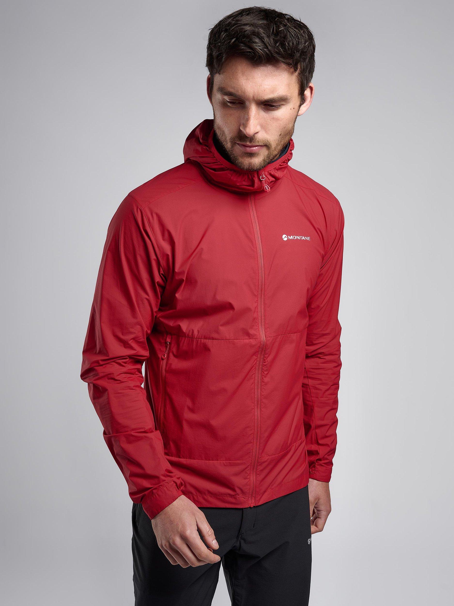 Product image 1 of 6, which shows Montane Men's Featherlite Windproof Jacket, Acer Red, S