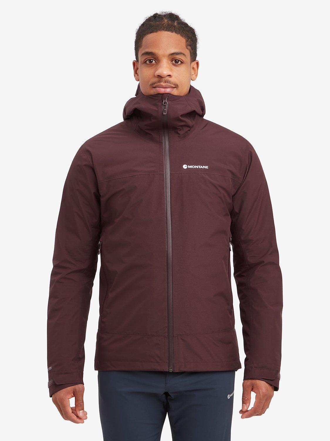 Product image 1 of 3, which shows Montane Spirit Men's Gore-Tex Waterproof Jacket, Dark Garnet, S