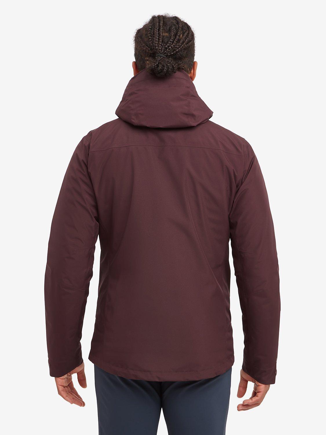 Product image 3 of 3, which shows Montane Spirit Men's Gore-Tex Waterproof Jacket, Dark Garnet, S