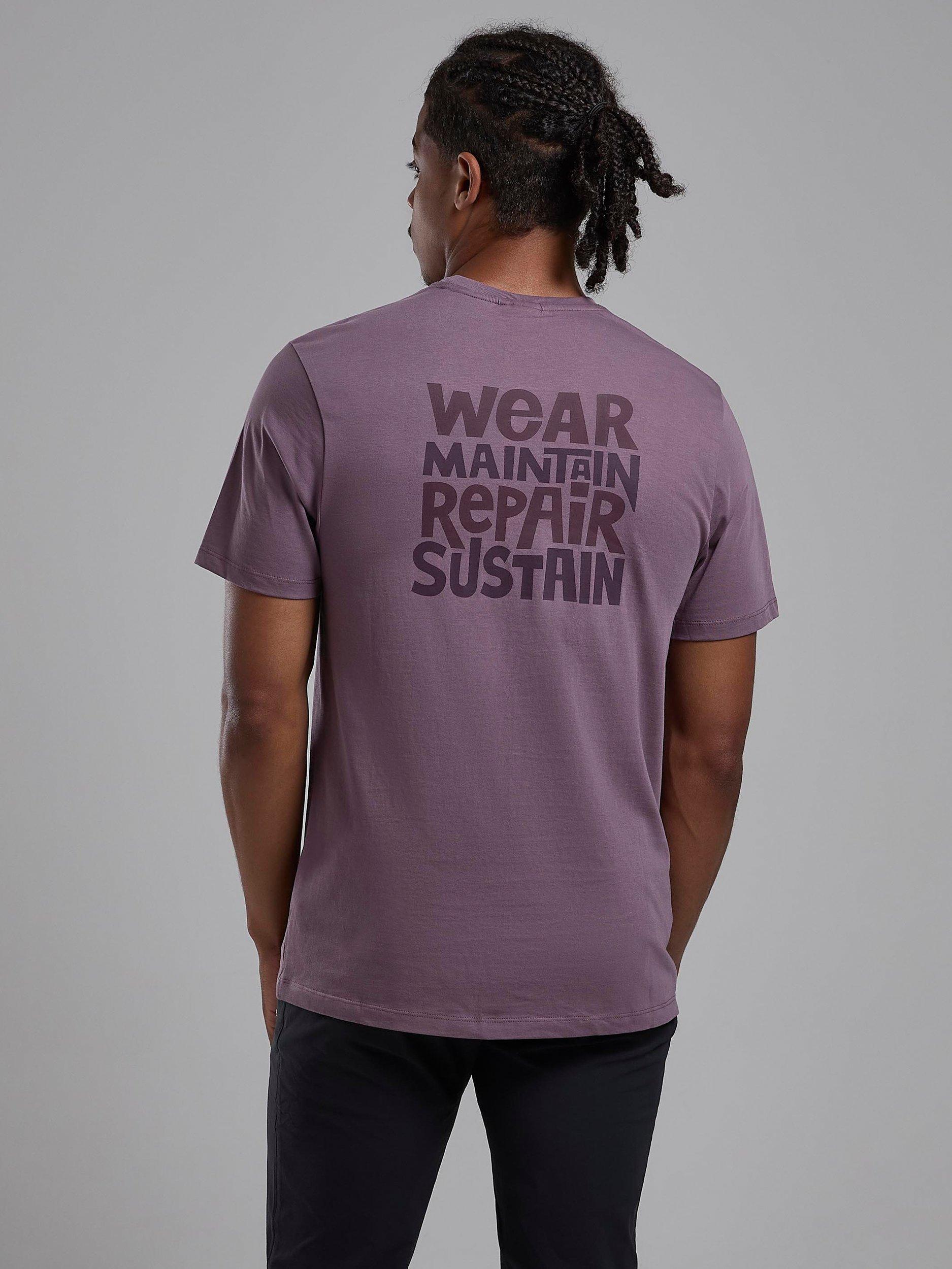 Product image 2 of 6, which shows Montane Organic cotton The Wear Repair T-Shirt, Moonscape, XS