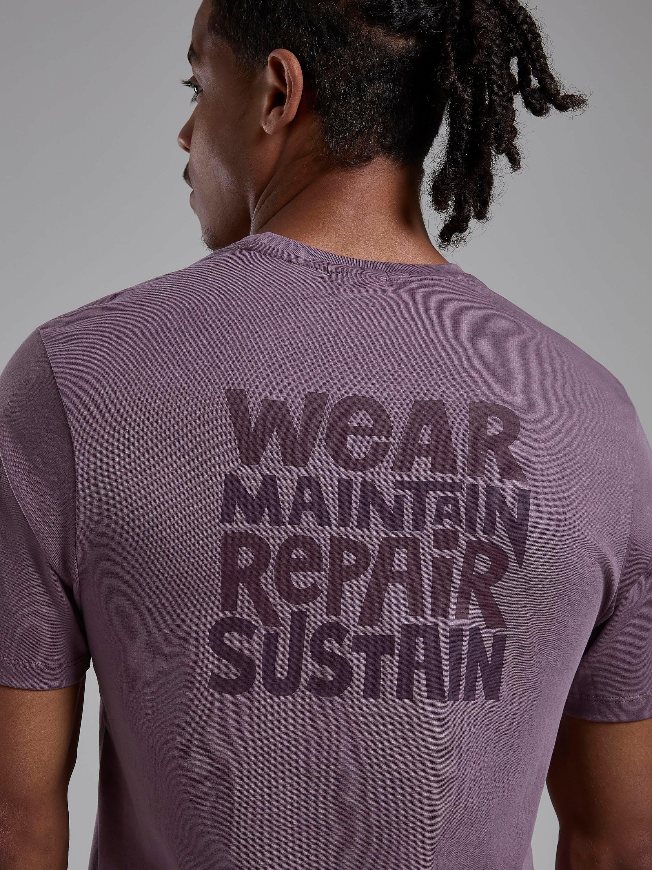 Product image 4 of 6, which shows Montane Organic cotton The Wear Repair T-Shirt, Moonscape, XS