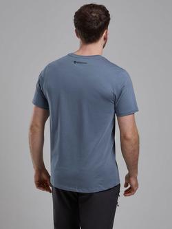Montane Abstract Mountain Organic Cotton T-Shirt - view 2, Stone Blue
