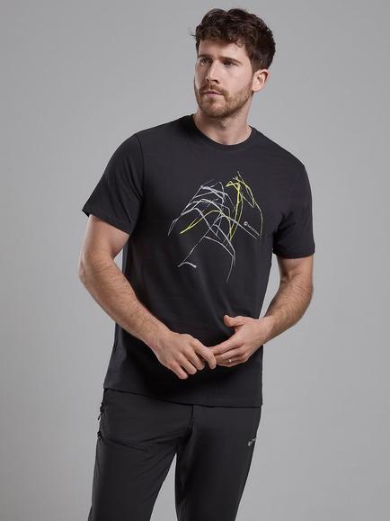 Montane Abstract Mountain Organic Cotton T-Shirt, Midnight Grey