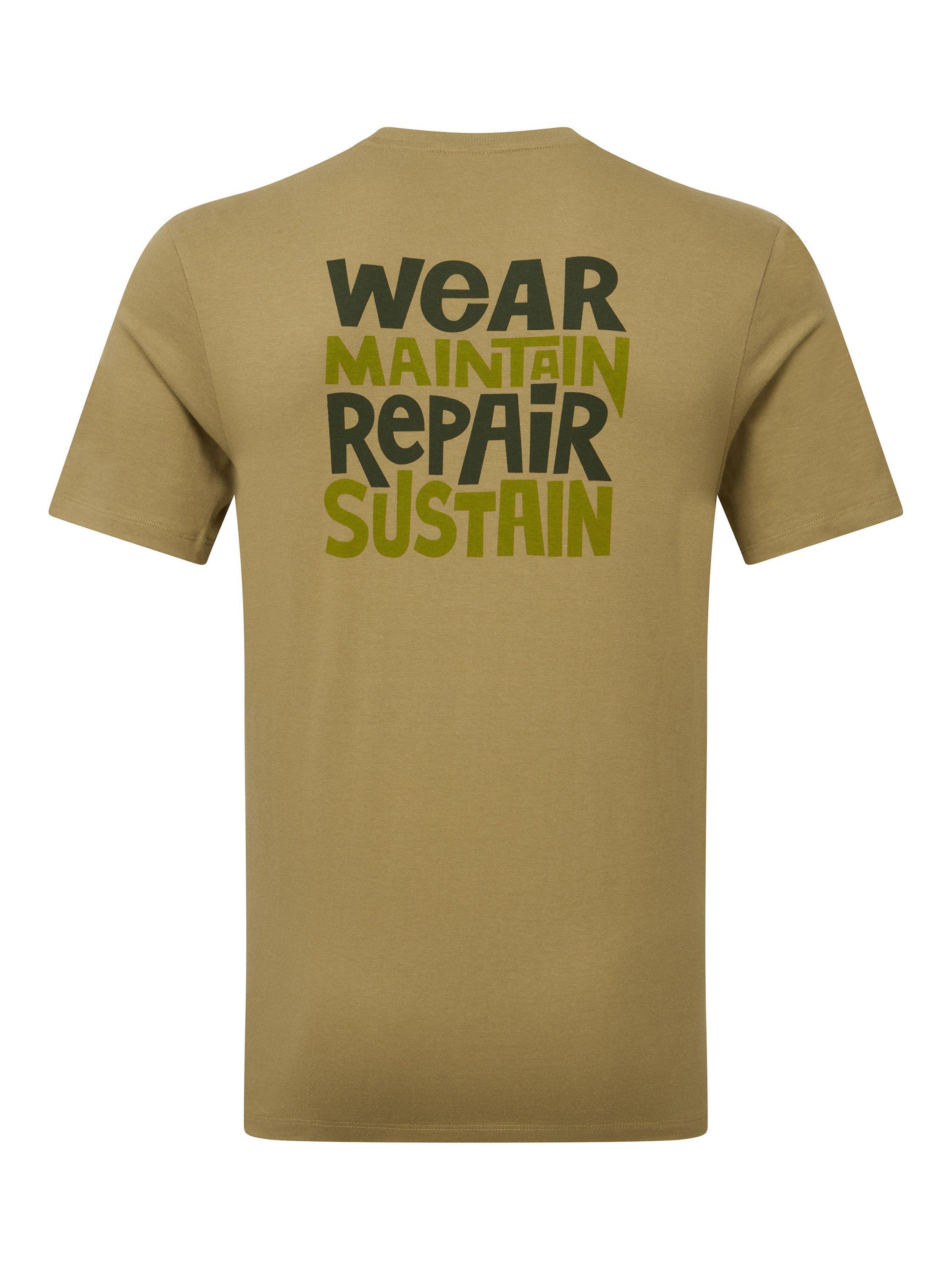 Product image 3 of 6, which shows Montane Organic cotton The Wear Repair T-Shirt, Olive, XS
