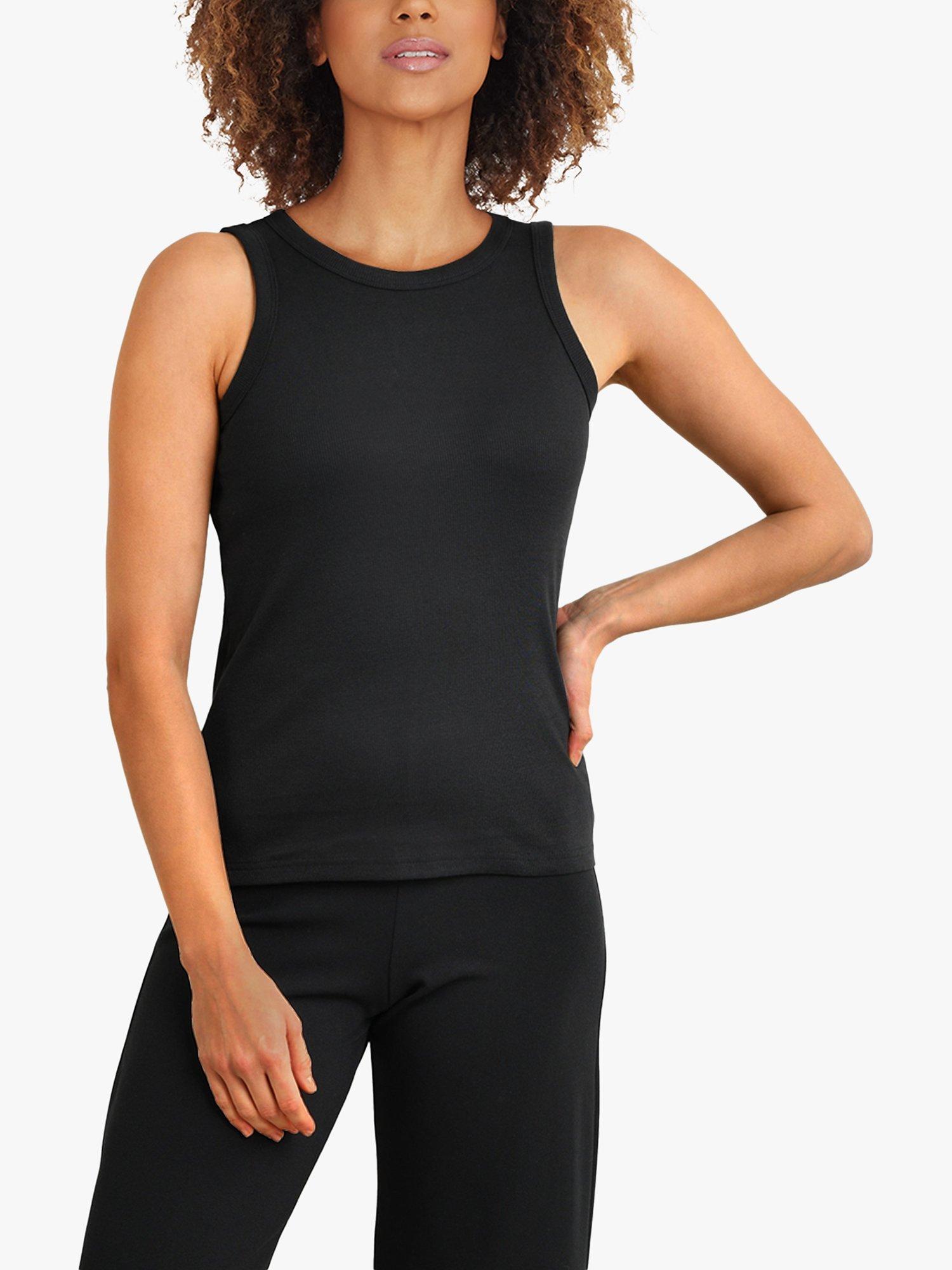 Sisters Point Eike Slim Fitted Ribbed Tank Top, Black