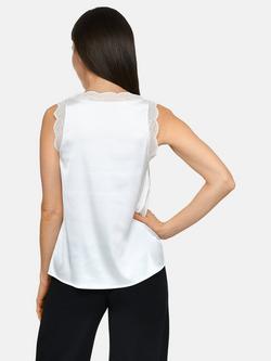 Sisters Point Vara Slim Fitted Satin Vest, Cream - view 2, Cream