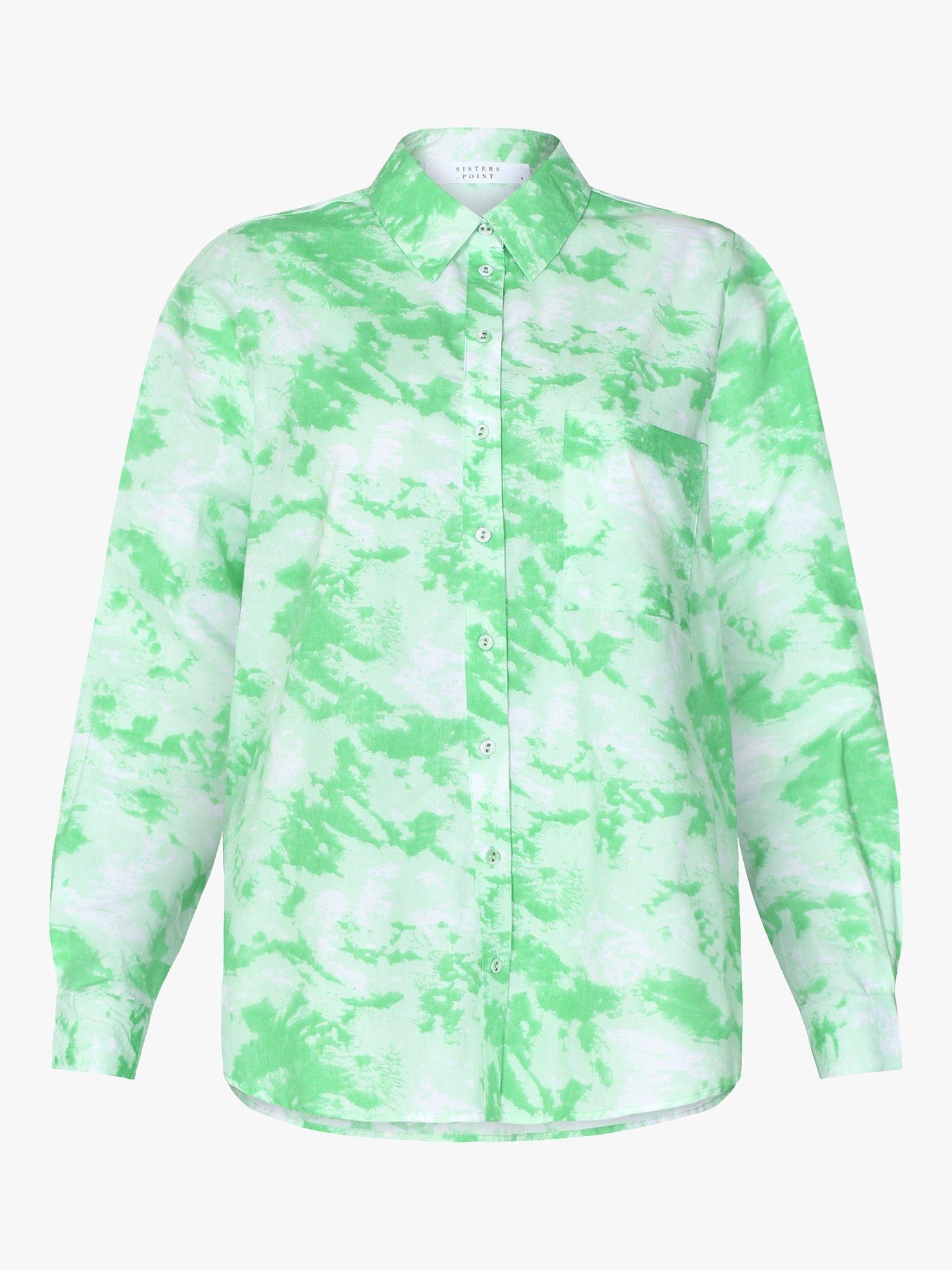 Product image 4 of 5, which shows Sisters Point Virra Cotton Shirt, Green Comb, XS
