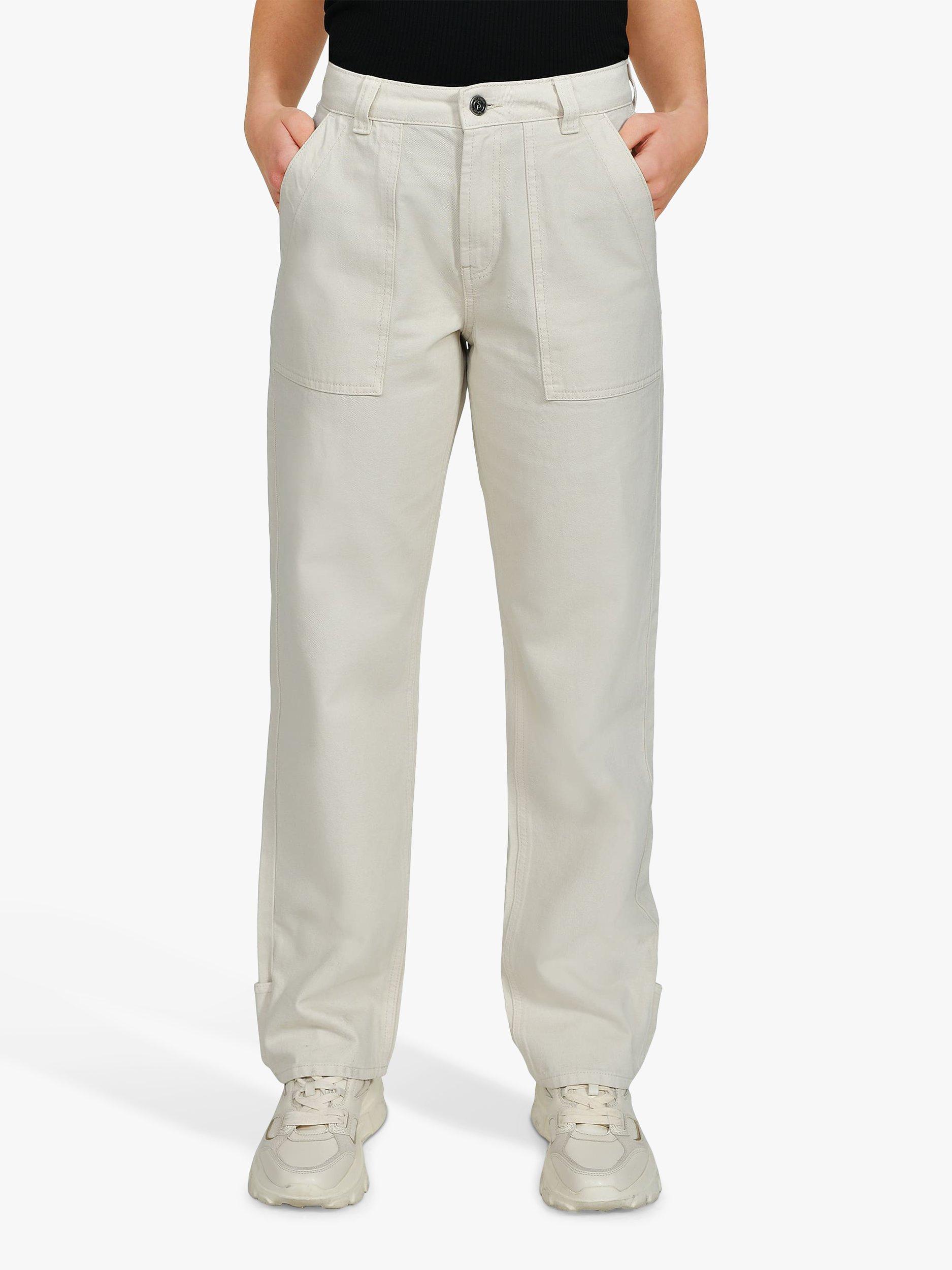 Product image 1 of 5, which shows Sisters Point Otila Relaxed Fit Jeans, Cream, XS