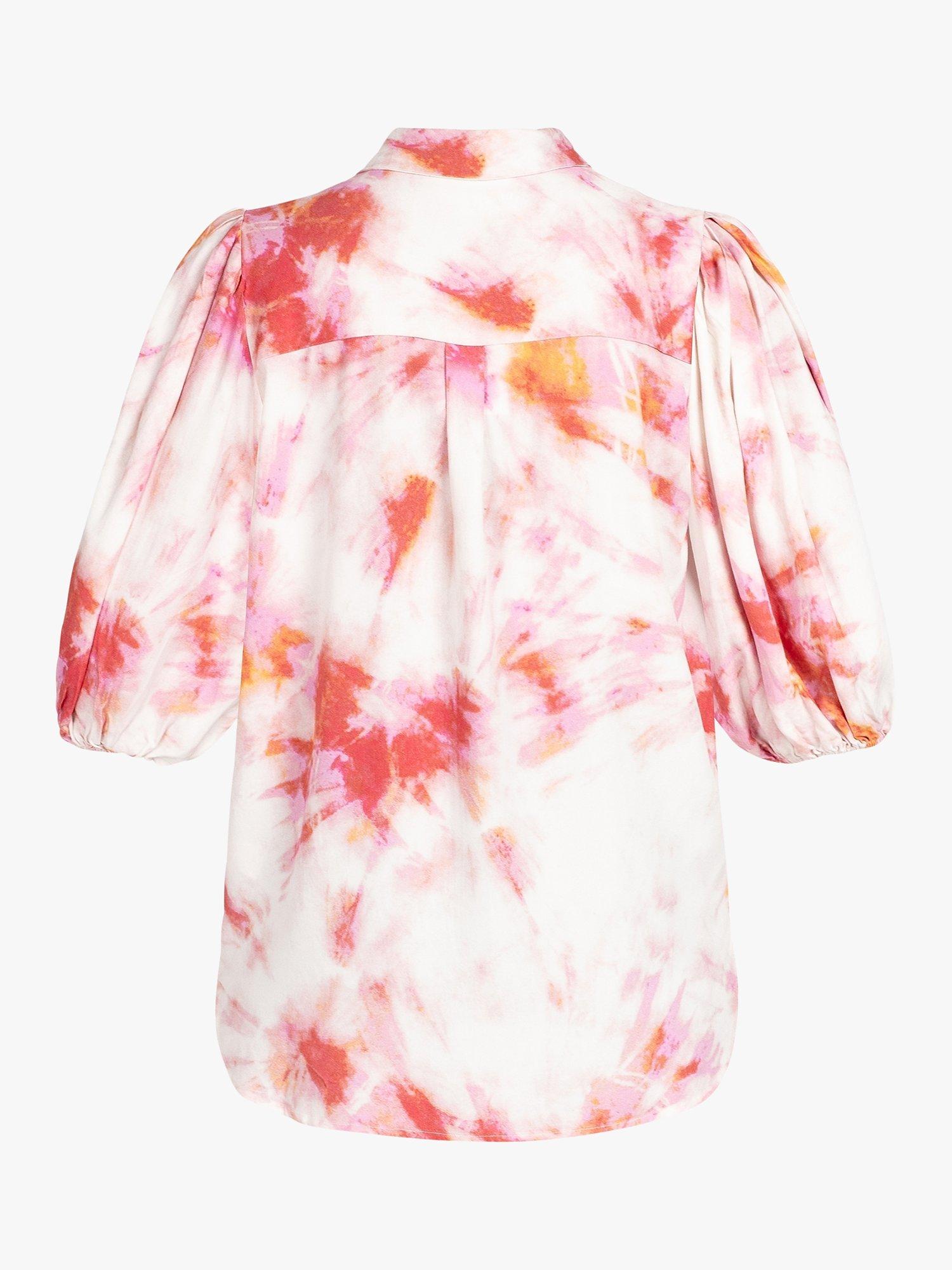 Product image 5 of 5, which shows Sisters Point Ella Tie Dye Shirt, Pink Tie Dye, XS