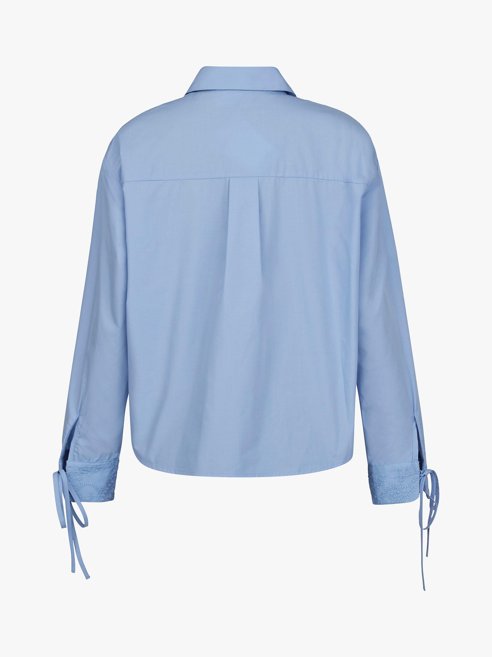 Product image 5 of 5, which shows Sisters Point Esena Tie Cuff Textured Cotton Shirt, Bell Blue, XS
