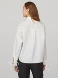 Sisters Point Esena Tie Cuff Textured Cotton Shirt, Cream