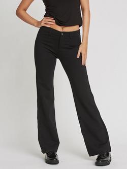 Sisters Point New George Slim Flare Trousers, Black, Black