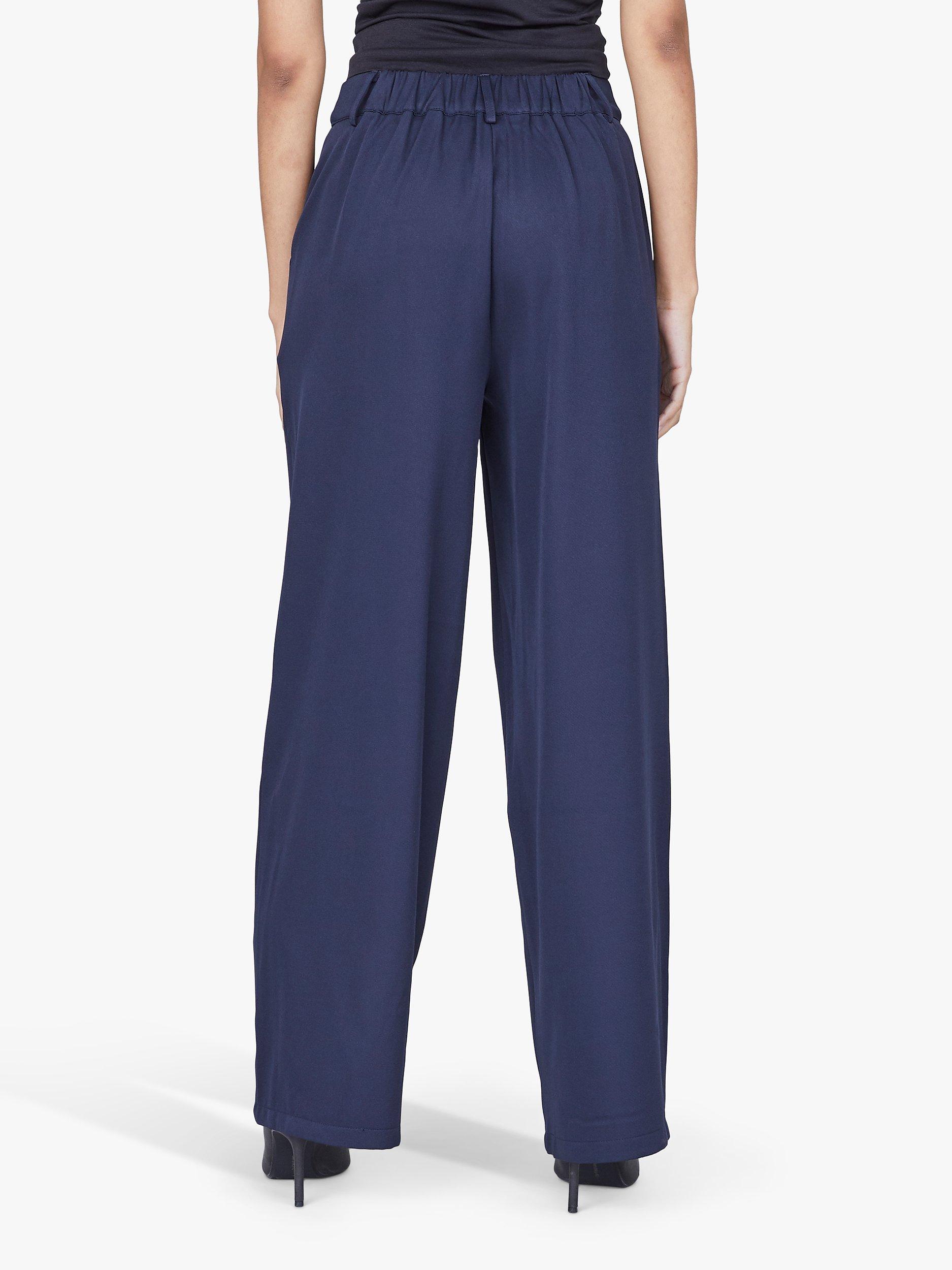 Product image 2 of 5, which shows Sisters Point ELAMA-W.PA Wide Leg Trousers, Navy, XS