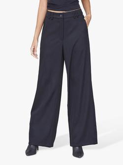 Sisters Point ELAMA-W.PA Wide Leg Trousers, Black, Black