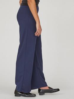 Sisters Point GLUT-PA.A Wide Leg Pull-On Jersey Trousers, Navy, Navy