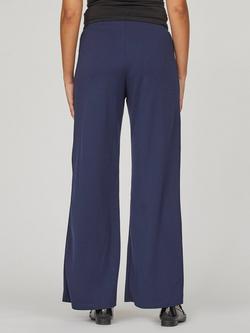 Sisters Point GLUT-PA.A Wide Leg Pull-On Jersey Trousers, Navy - view 2, Navy