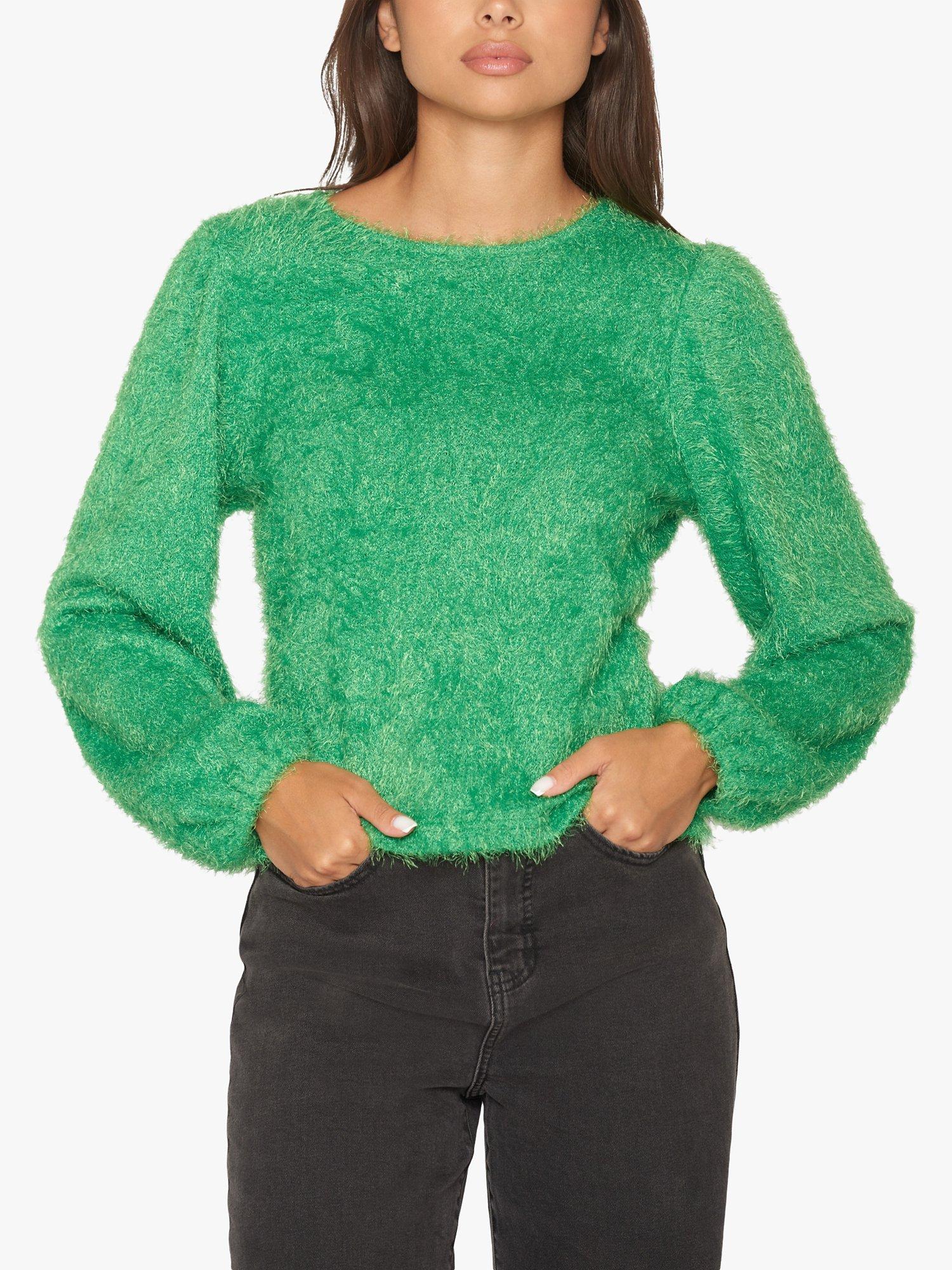 Sisters Point Eoia-ls Round Neck Knitted Top, Grass