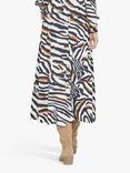 Sisters Point Vya Animal Print Midi Skirt, Cream/Black