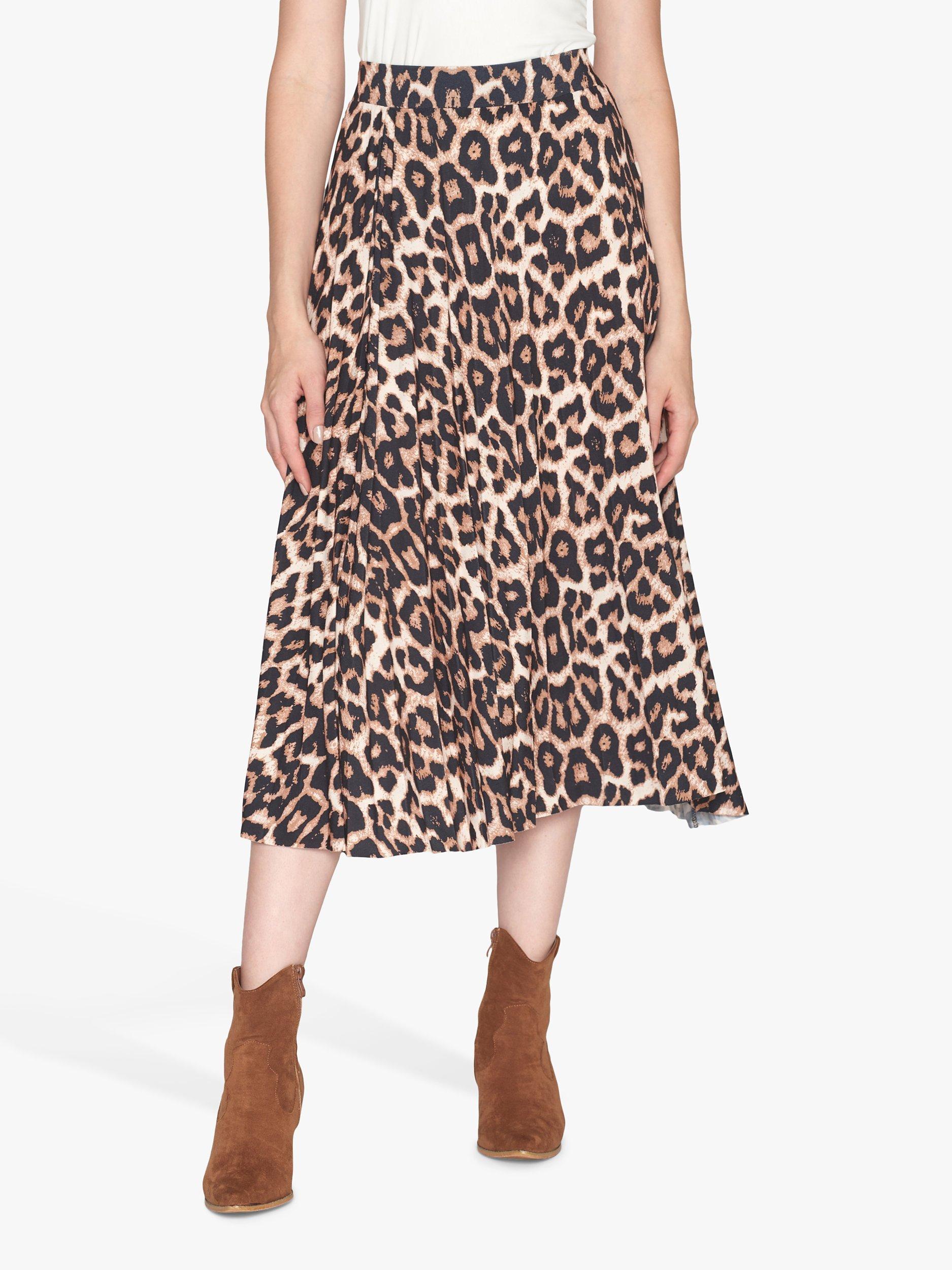 Sisters Point MALOU SK7 Leopard Print Pleated Midi Skirt Leo