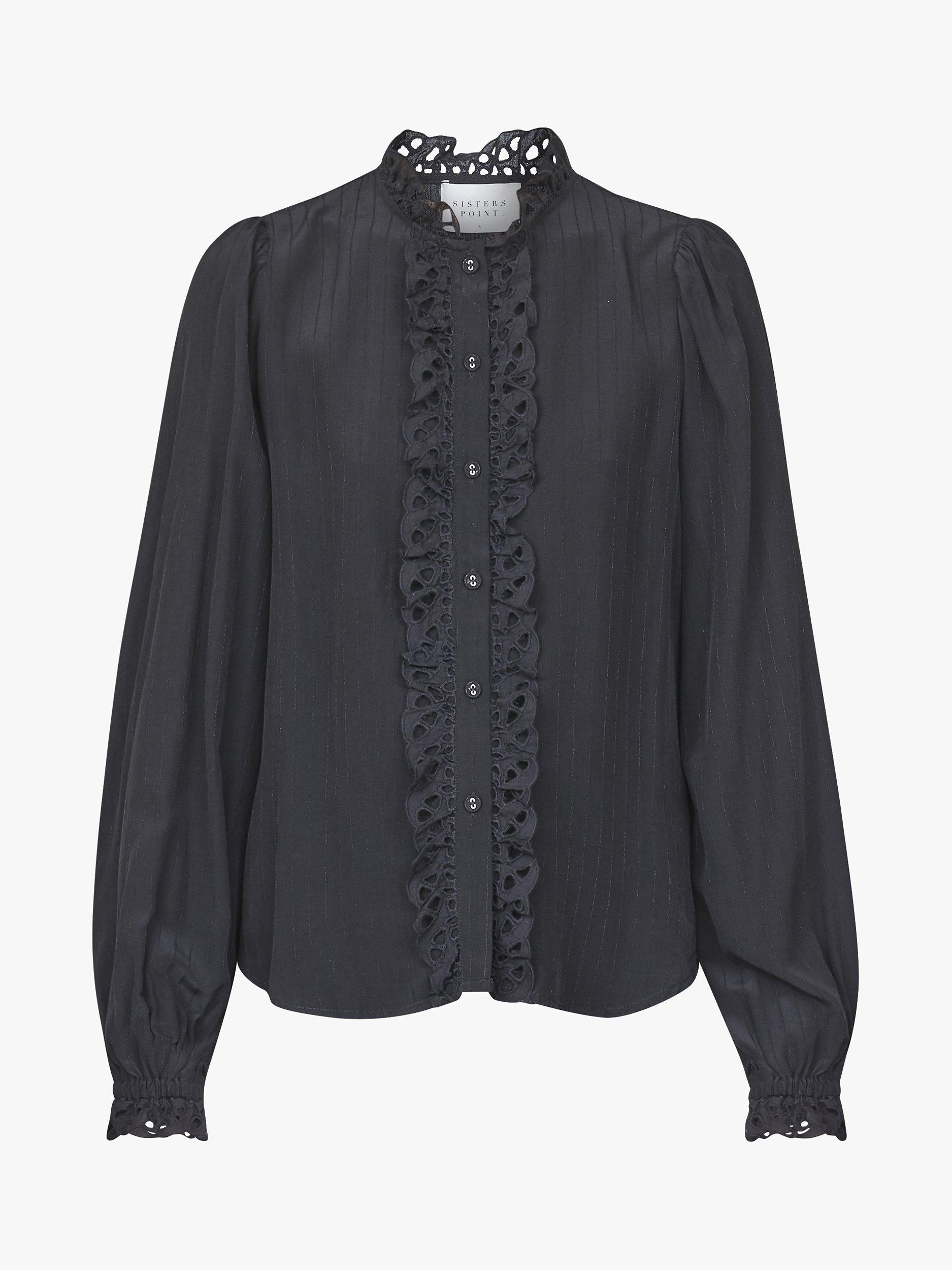 Product image 3 of 4, which shows Sisters Point Viada Lace Feminine Blouse, Black, M