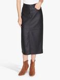 Sisters Point Deia Leather Look Midi Skirt, Black