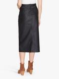 Sisters Point Deia Leather Look Midi Skirt, Black