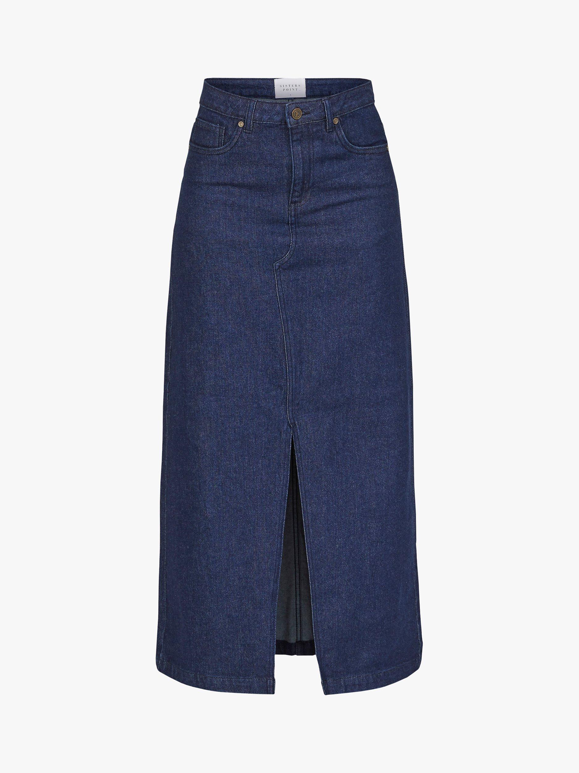 Product image 4 of 5, which shows Sisters Point Olia Denim Maxi Skirt, Unwashed Blue, XS