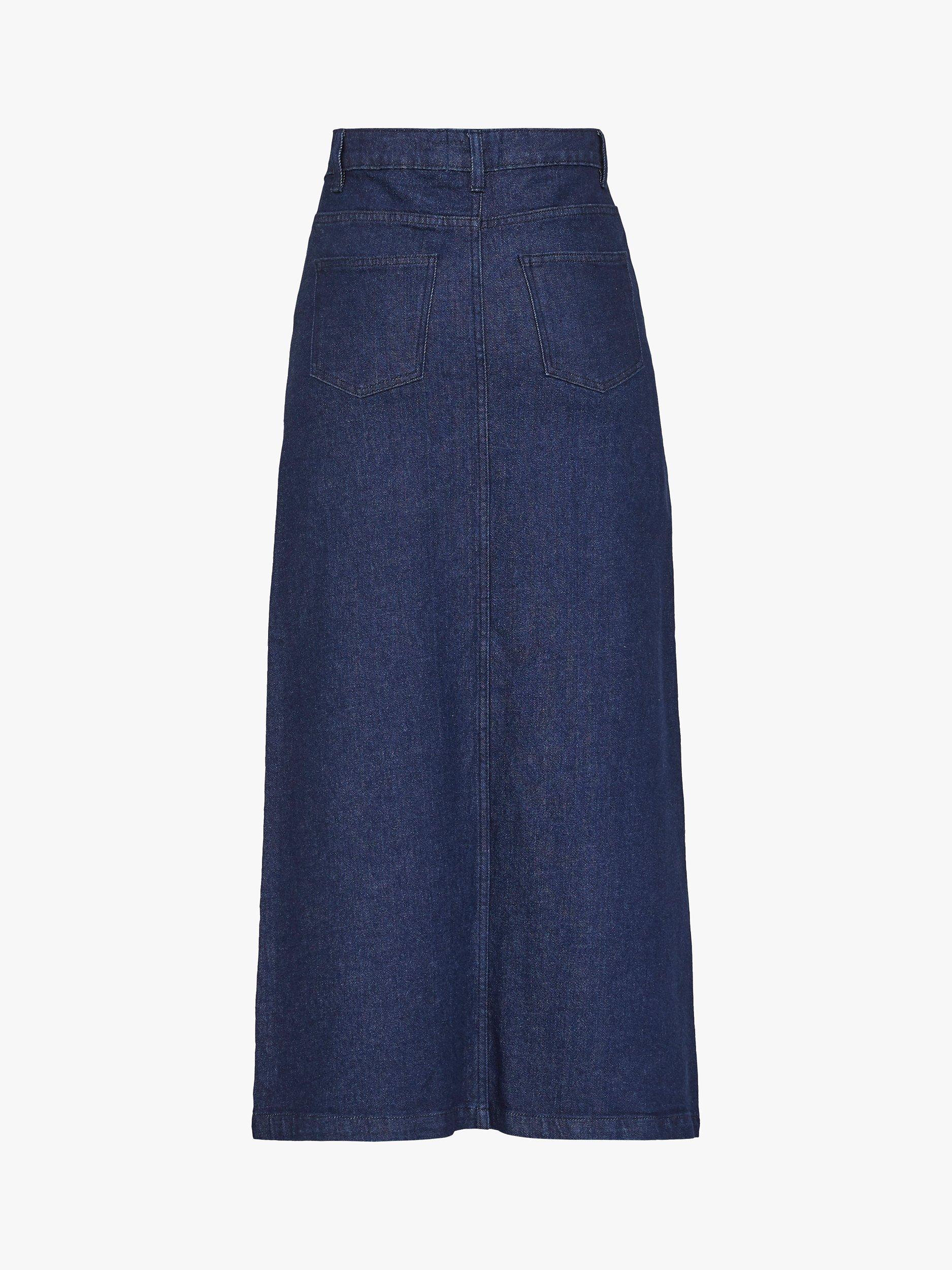 Product image 5 of 5, which shows Sisters Point Olia Denim Maxi Skirt, Unwashed Blue, XS