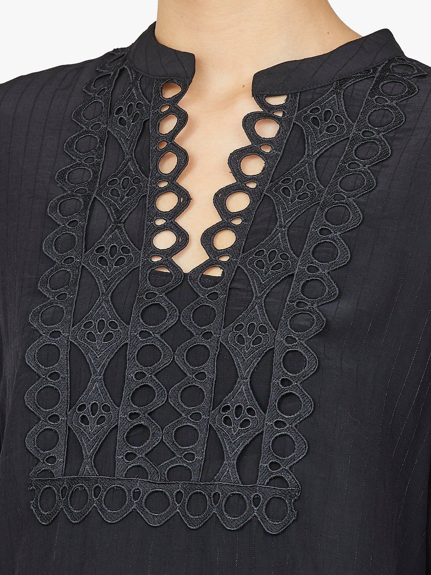 Product image 3 of 5, which shows Sisters Point Viada Lace Detail Blouse, Black, S