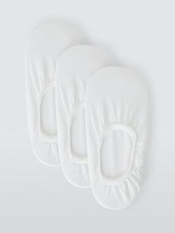 John Lewis Trainer Liner Socks, Pack of 3, White