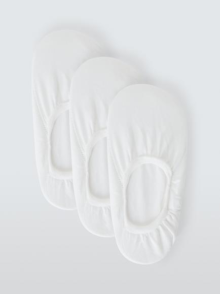 John Lewis Trainer Liner Socks, Pack of 3, White