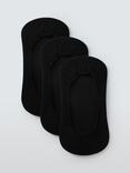 John Lewis Microfibre Liner Socks, Pack of 3, Black