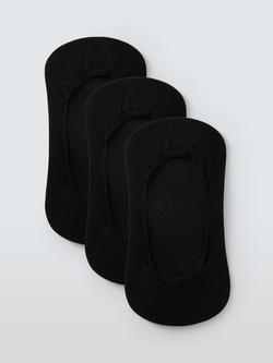 John Lewis Microfibre Liner Socks, Pack of 3, Black