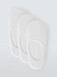John Lewis Invisible Terry Cotton Trainer Liner Socks, Pack of 3, White