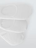 John Lewis Invisible Terry Cotton Trainer Liner Socks, Pack of 3, White