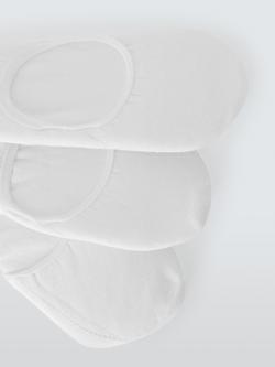John Lewis Invisible Terry Cotton Trainer Liner Socks, Pack of 3 - view 2, White