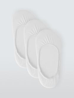 John Lewis Cotton Rich Trainer Liner Socks, Pack of 3, White