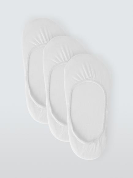 John Lewis Cotton Rich Trainer Liner Socks, Pack of 3, White
