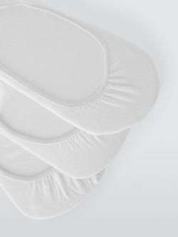 John Lewis Cotton Rich Trainer Liner Socks, Pack of 3 - view 2, White